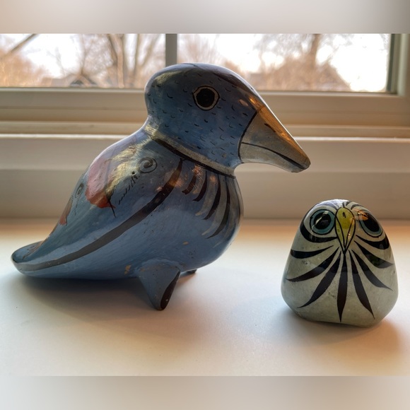 Vintage Tonala Mexico birds. Lot of two - Picture 1 of 9